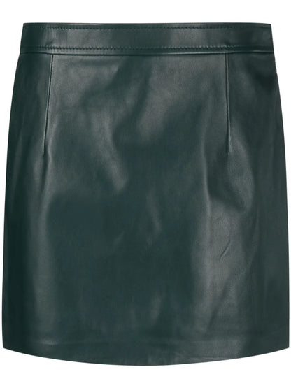 High-Waist Mini Leather Skirt