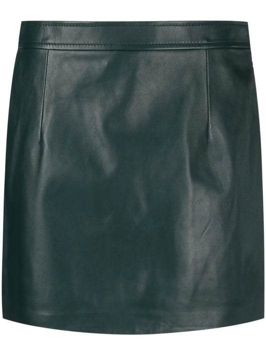 High-Waist Mini Leather Skirt
