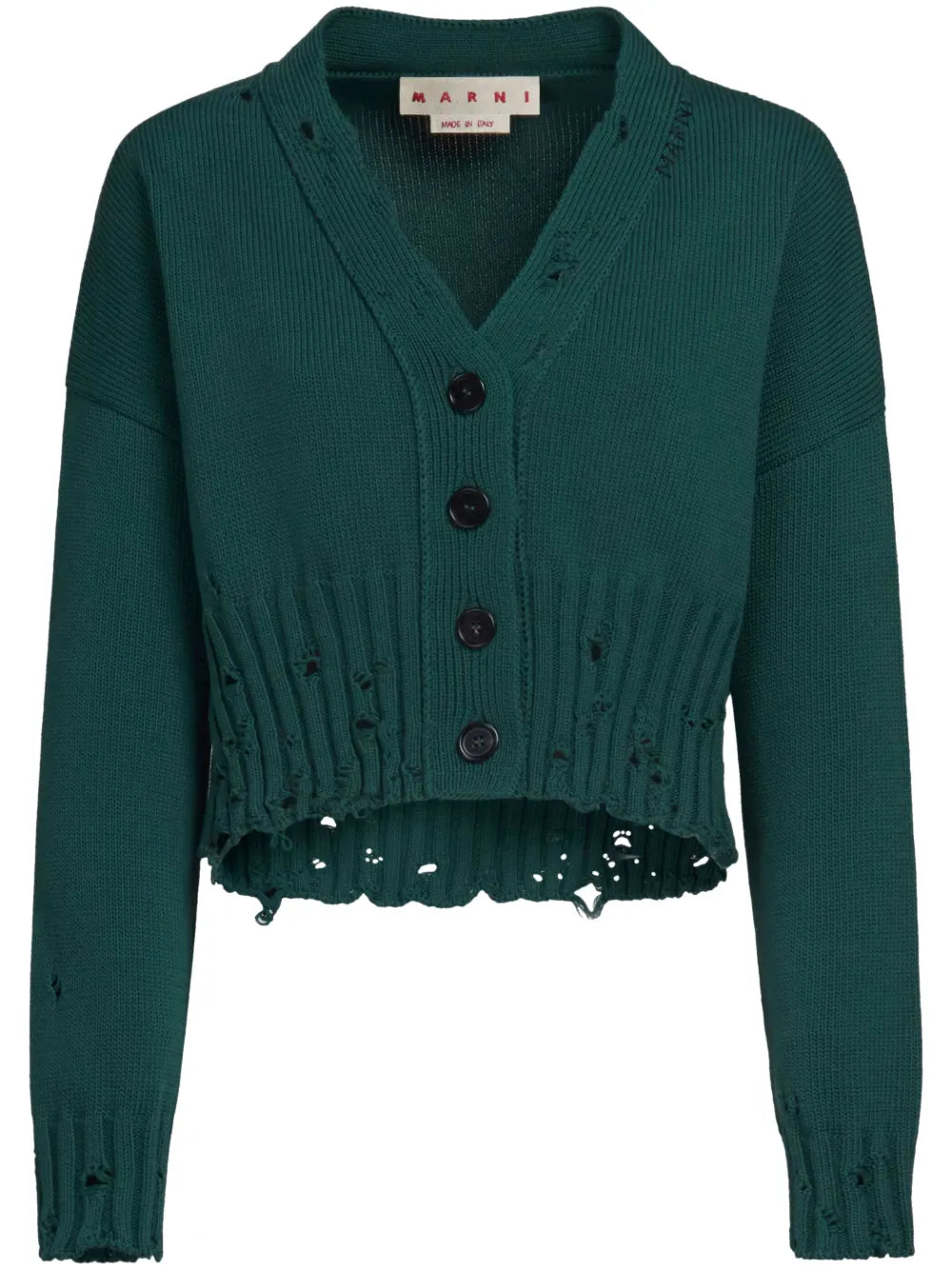 Distressed Cropped Cardigan