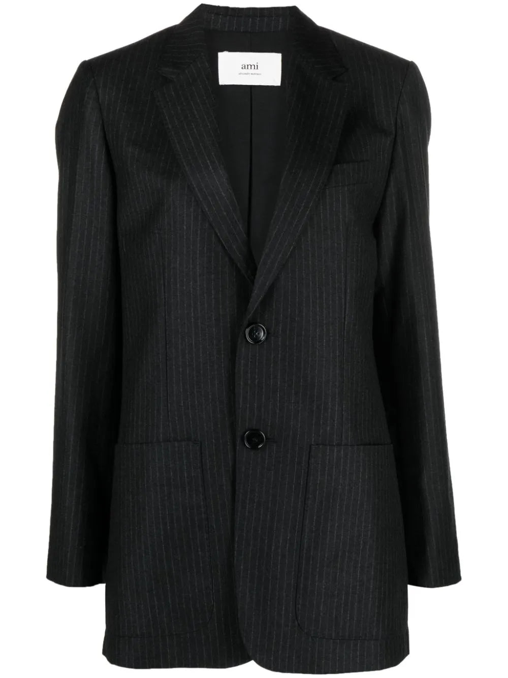 Pinstripe-Pattern Wool Blazer
