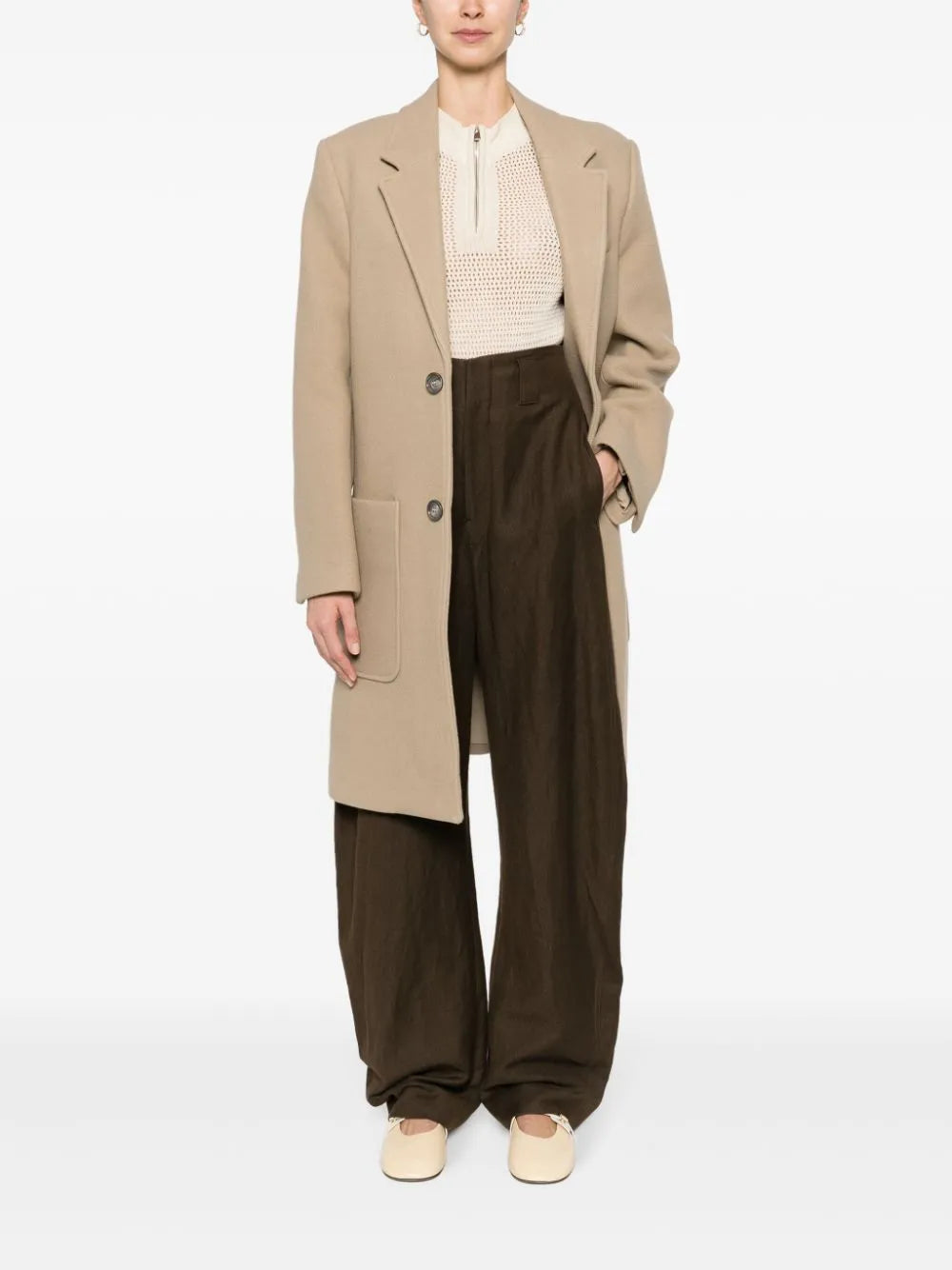 Single-Breasted Virgin-Wool Coat