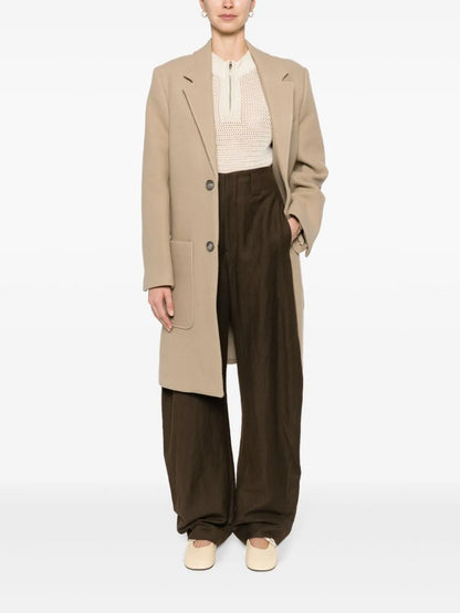 Single-Breasted Virgin-Wool Coat