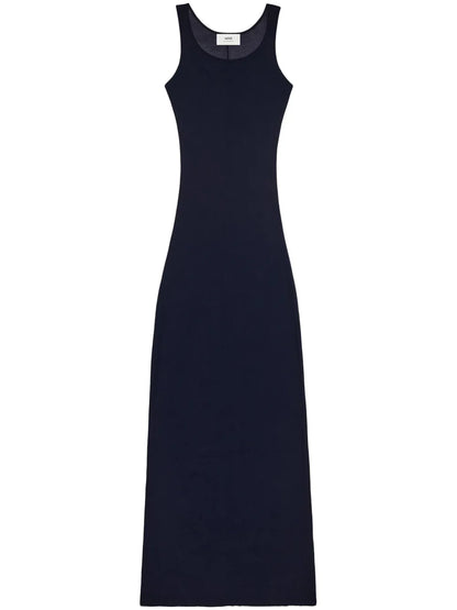 Ribbed Jersey Sleeveless Maxi Dress
