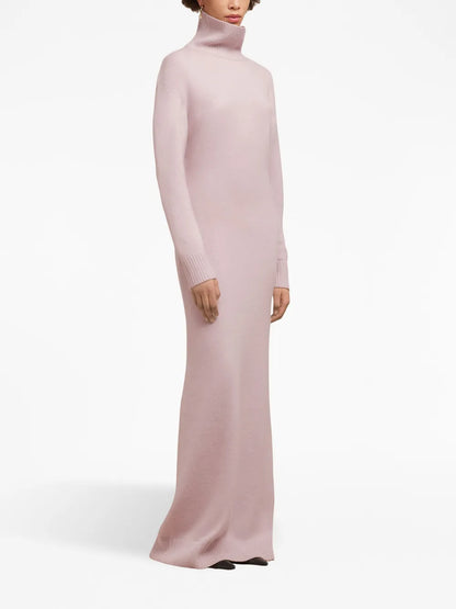 Elbow-Patch Knitted Maxi Dress