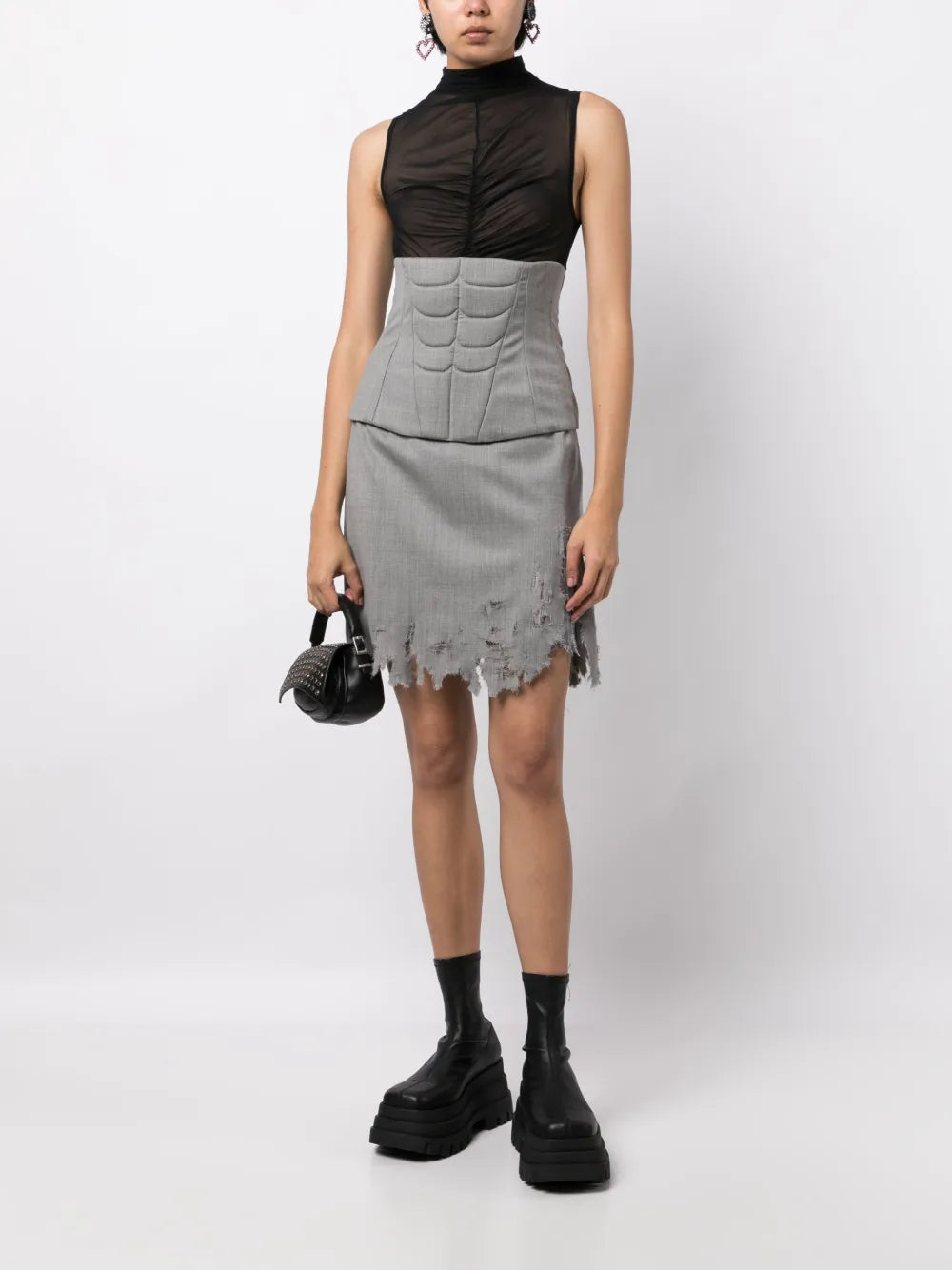 Distressed Office Skirt