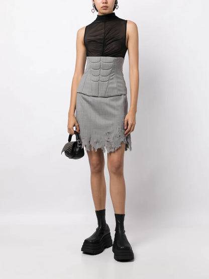 Distressed Office Skirt