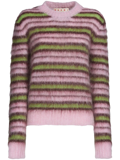 Striped Mohair-Blend Jumper