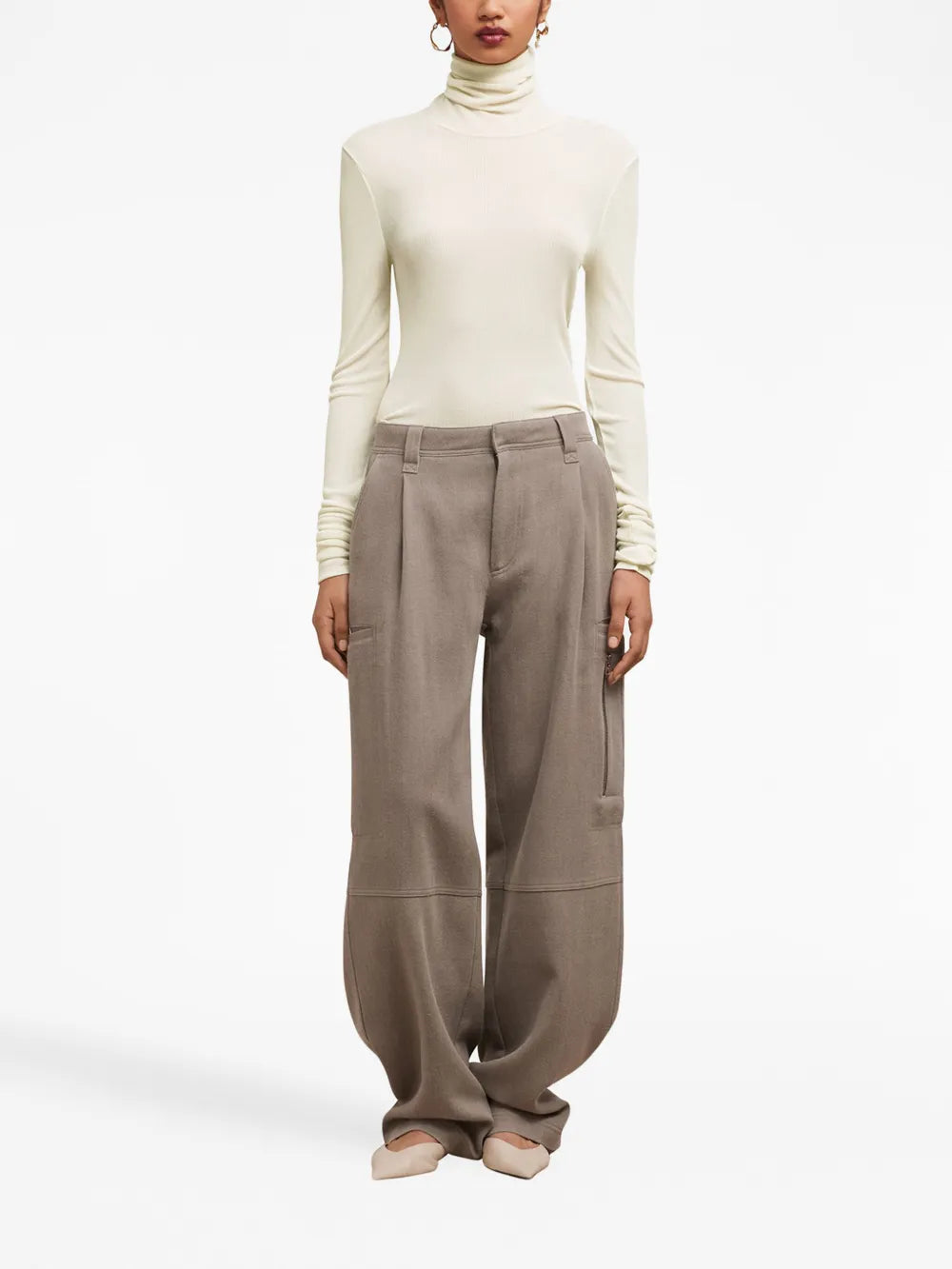 Roll-Neck Ribbed Sweater