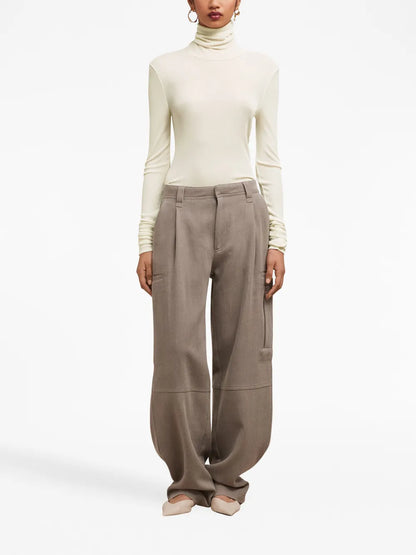 Roll-Neck Ribbed Sweater