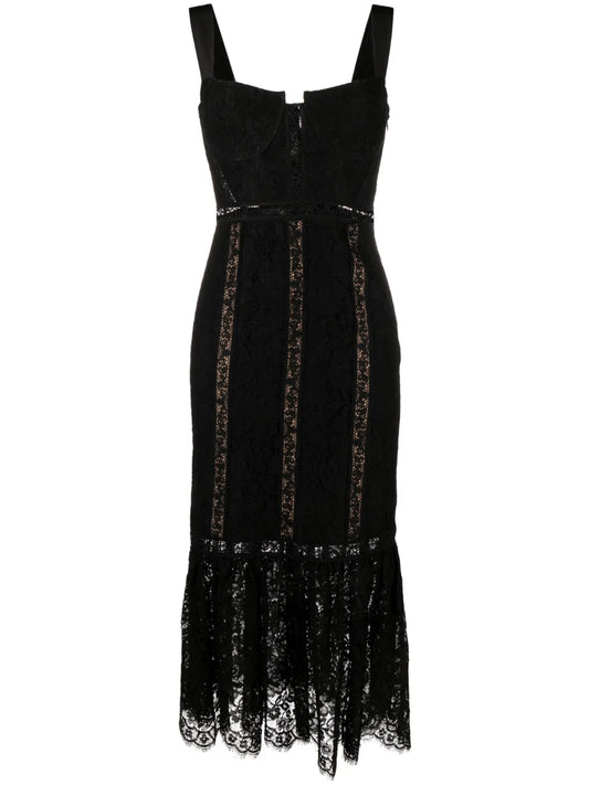 Floral Lace Sleeveless Midi Dress