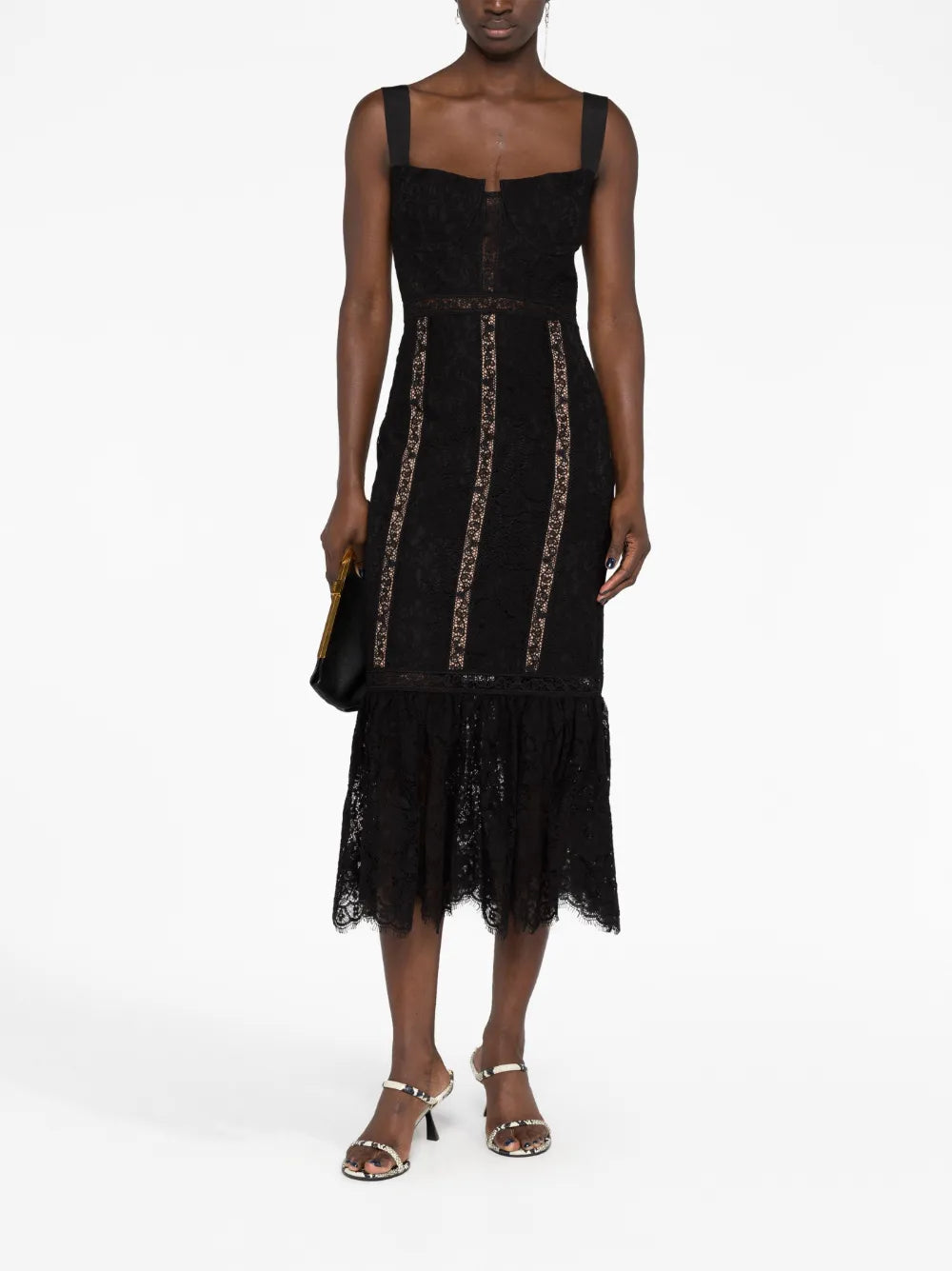 Floral Lace Sleeveless Midi Dress