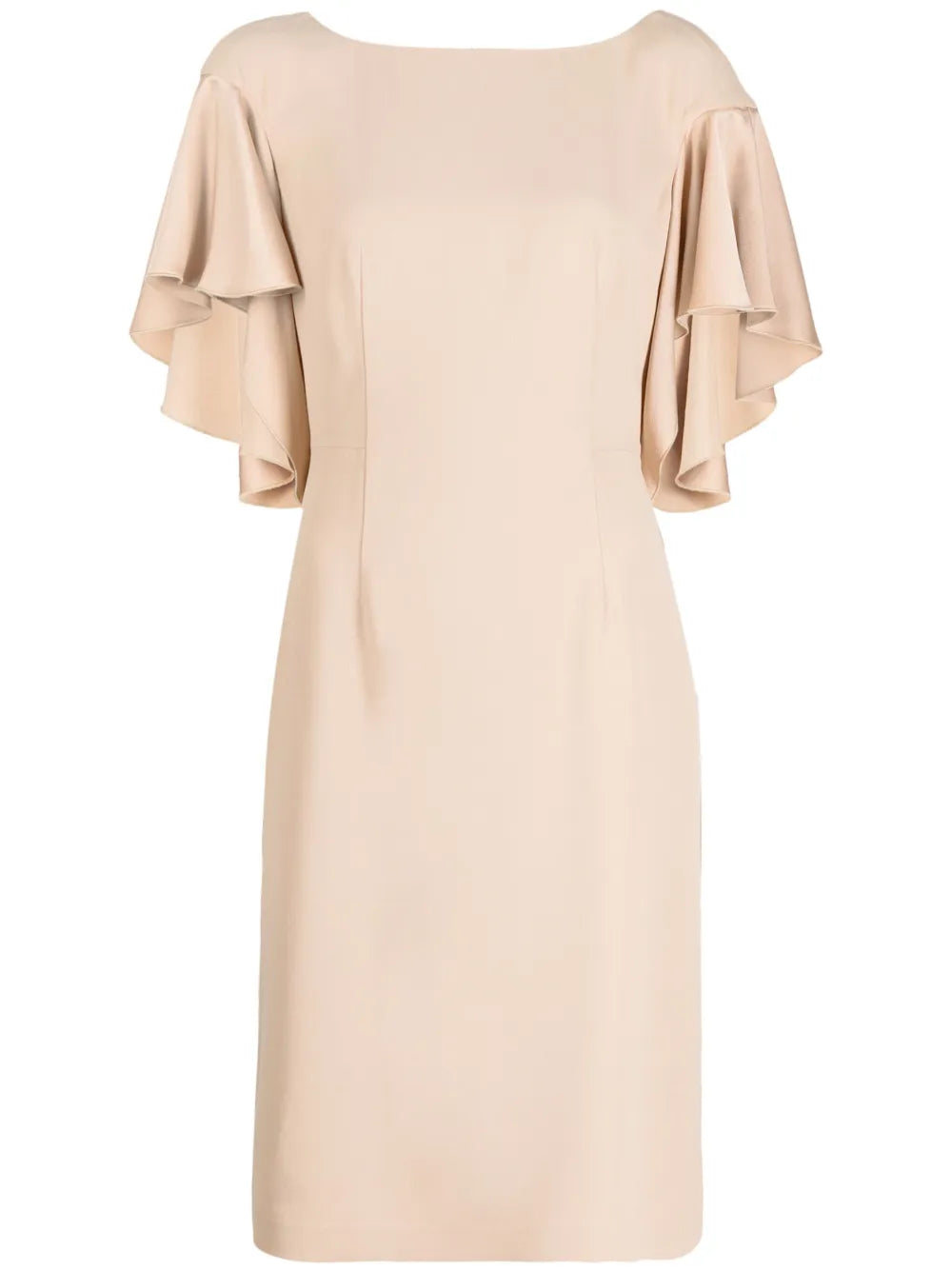 Draped-Detail Satin-Finish Dress