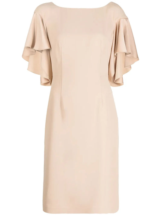 Draped-Detail Satin-Finish Dress