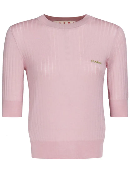Logo-Embroidered Ribbed Jumper