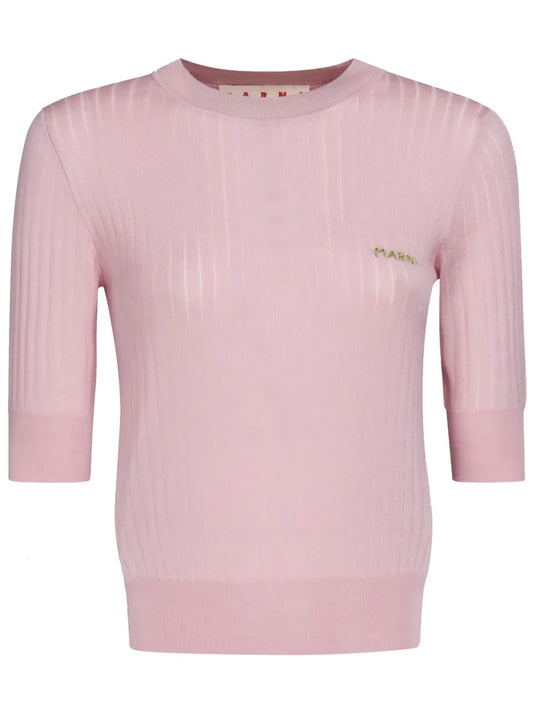 Logo-Embroidered Ribbed Jumper