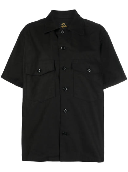 Flap-Pockets Cotton Shirt
