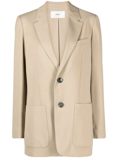 Notched-Lapel Single-Breasted Blazer