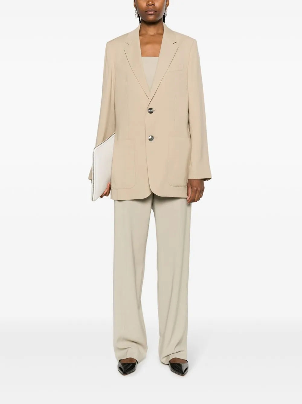 Notched-Lapel Single-Breasted Blazer
