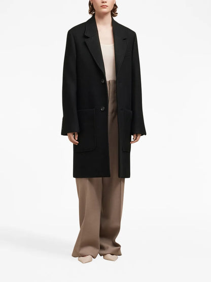 Single-Breasted Wool Coat