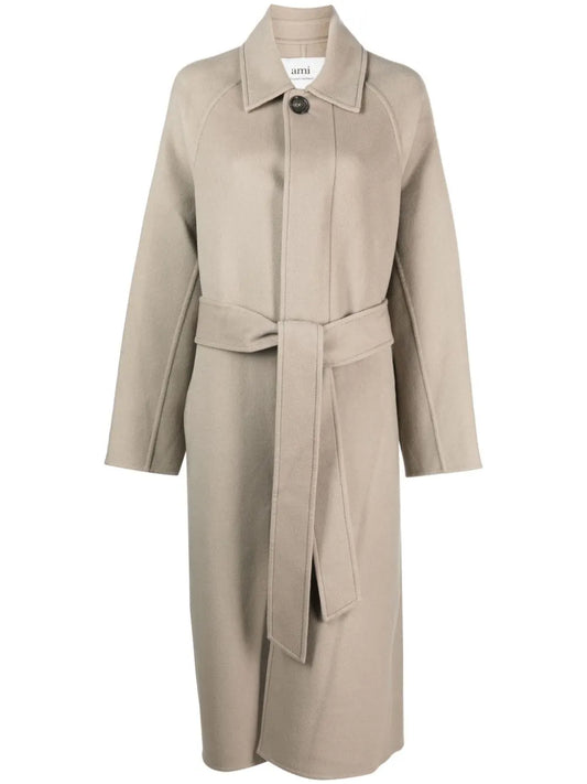 Belted Single-Breasted Coat