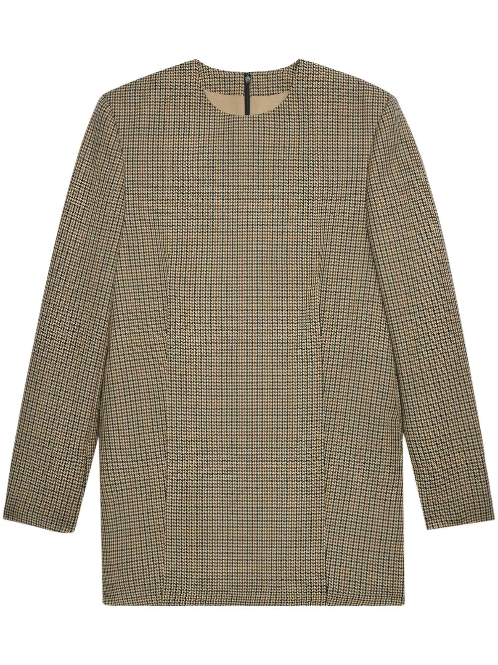 Check-Print Long-Sleeve Minidress