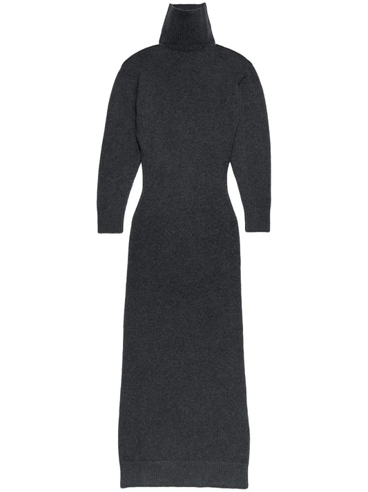 Elbow-Patch Knitted Maxi Dress