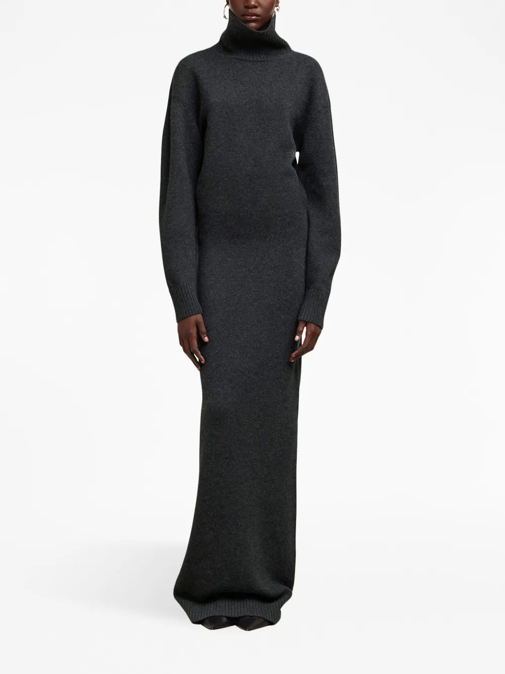 Elbow-Patch Knitted Maxi Dress