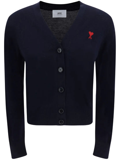 Logo-Embroidered Merino Wool Cardigan