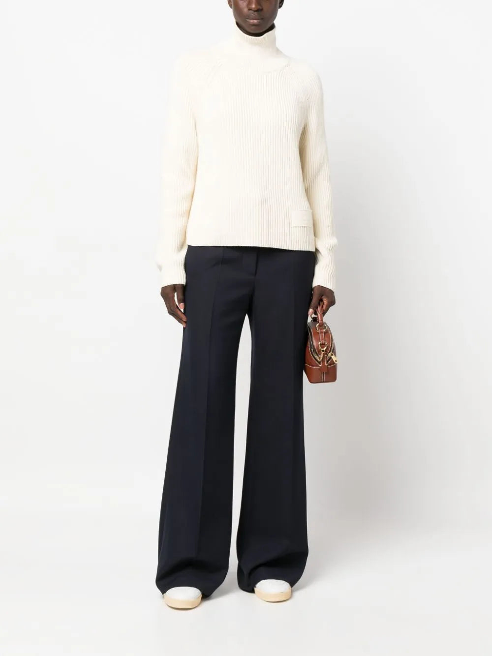 High-Neck Ribbed Jumper