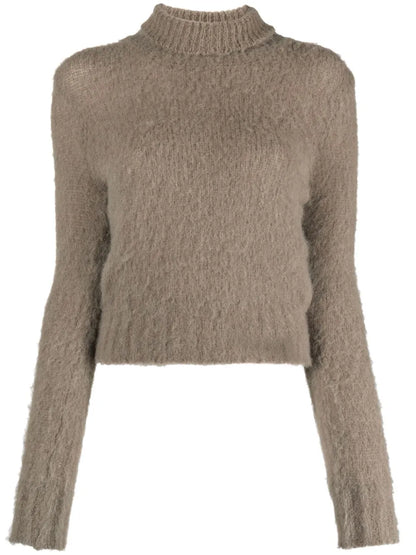 High-Neck Brushed-Effect Jumper
