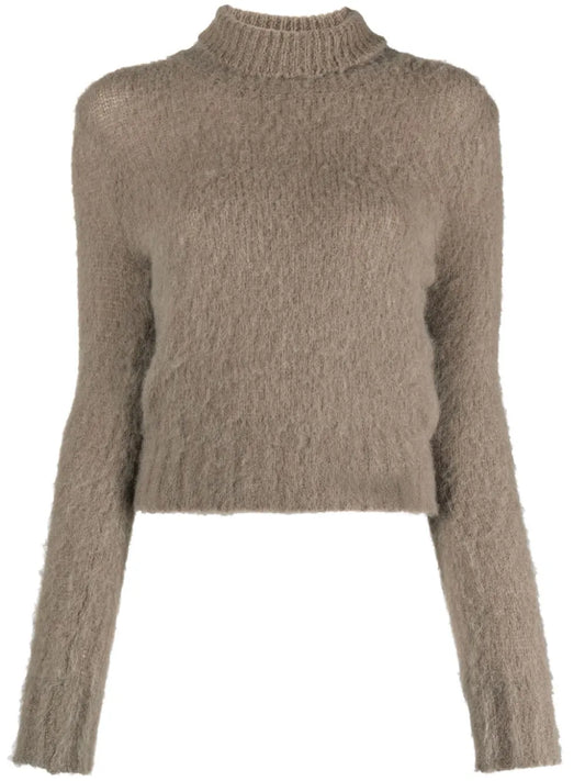 High-Neck Brushed-Effect Jumper