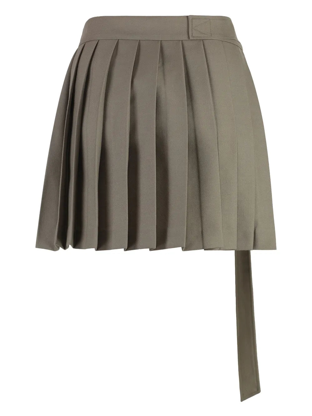 Pleated Virgin Wool Wrap Skirt