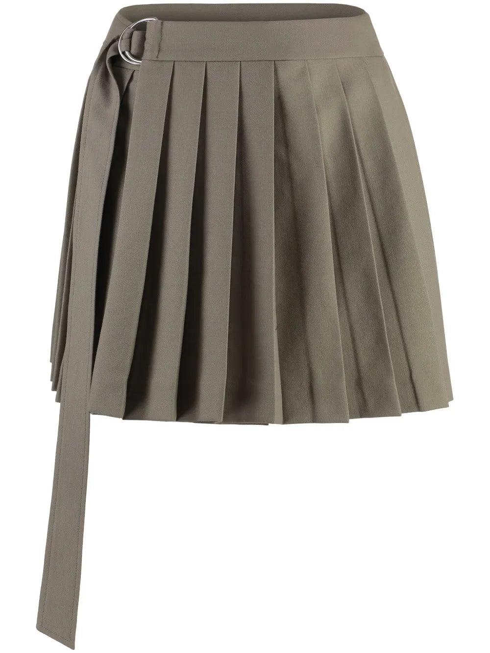 Pleated Virgin Wool Wrap Skirt