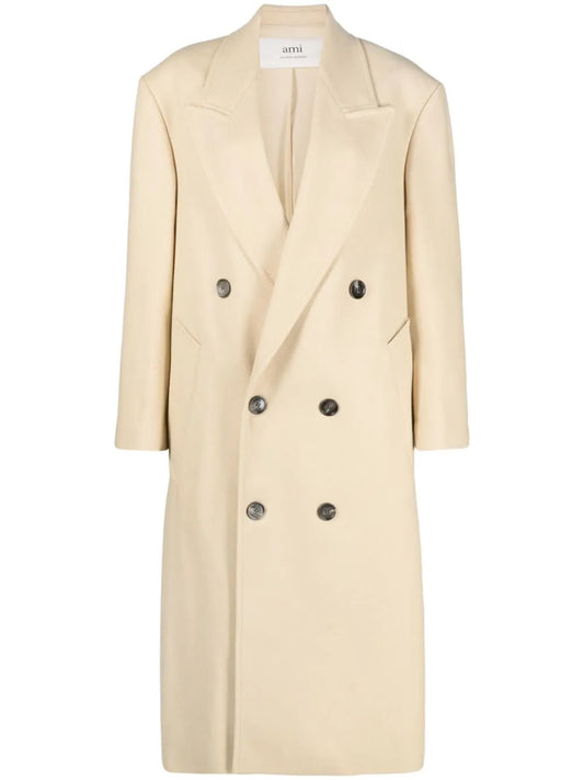 Wide-Lapels Double-Breasted Long Coat