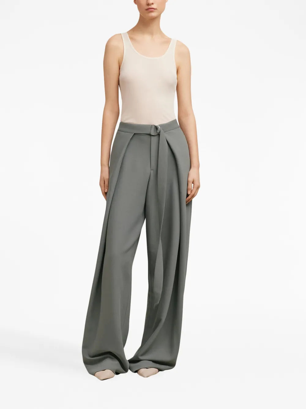 Layered Wide-Leg Trousers