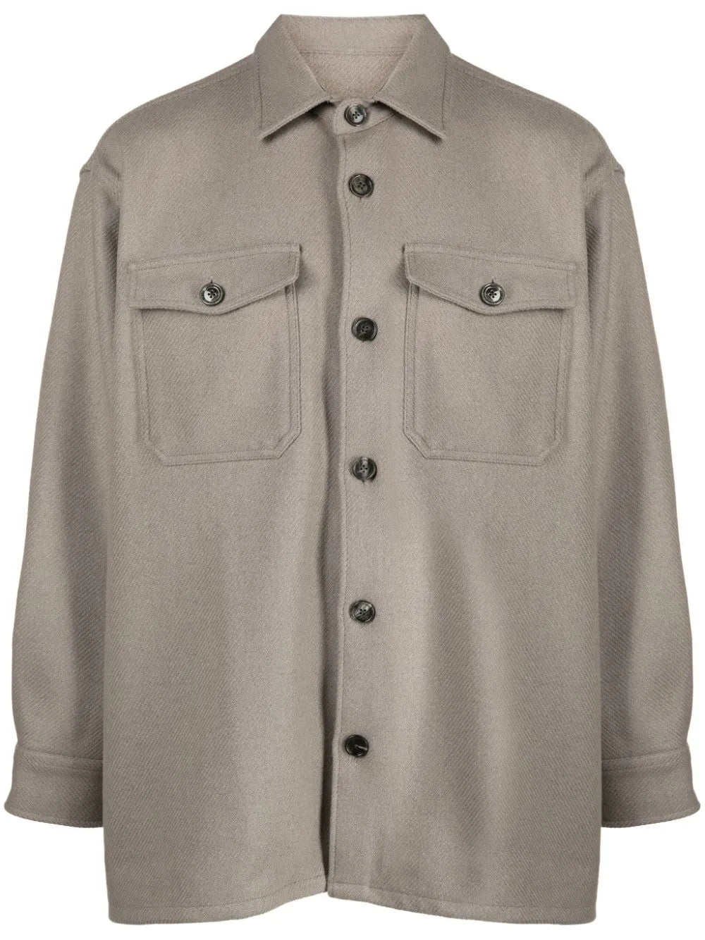 Spread-Collar Wool-Blend Shirt Jacket
