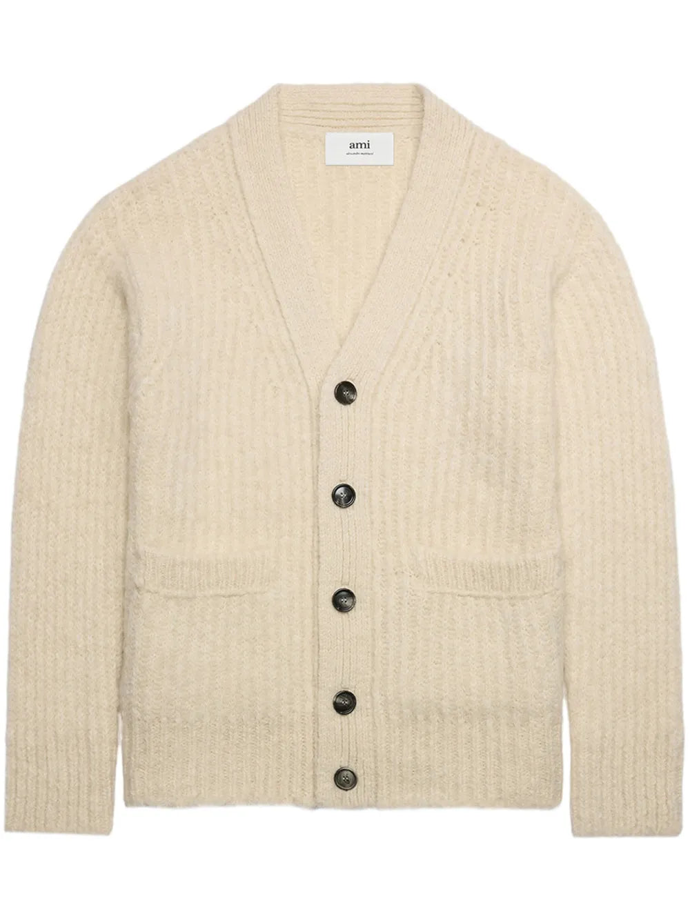 V-Neck Rib-Knit Cardigan
