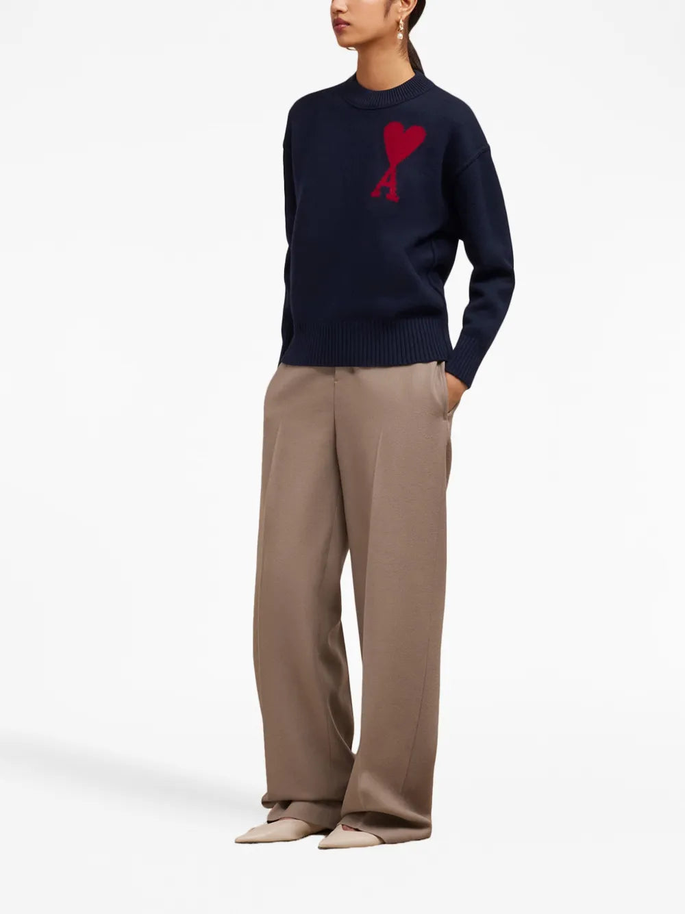 Ami De Coeur Intarsia-Logo Jumper