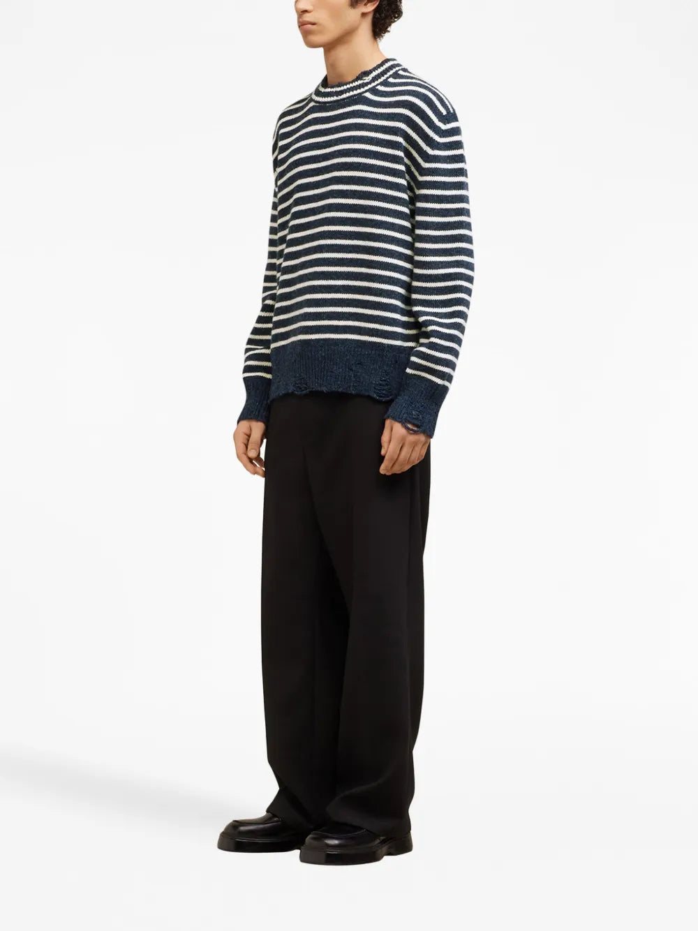 Striped Ribbed Crew Neck Jumper