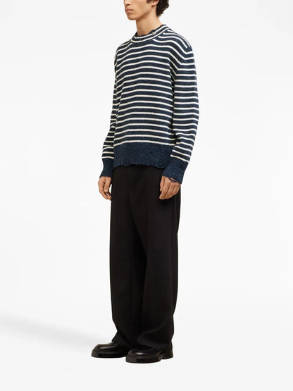 Striped Ribbed Crew Neck Jumper