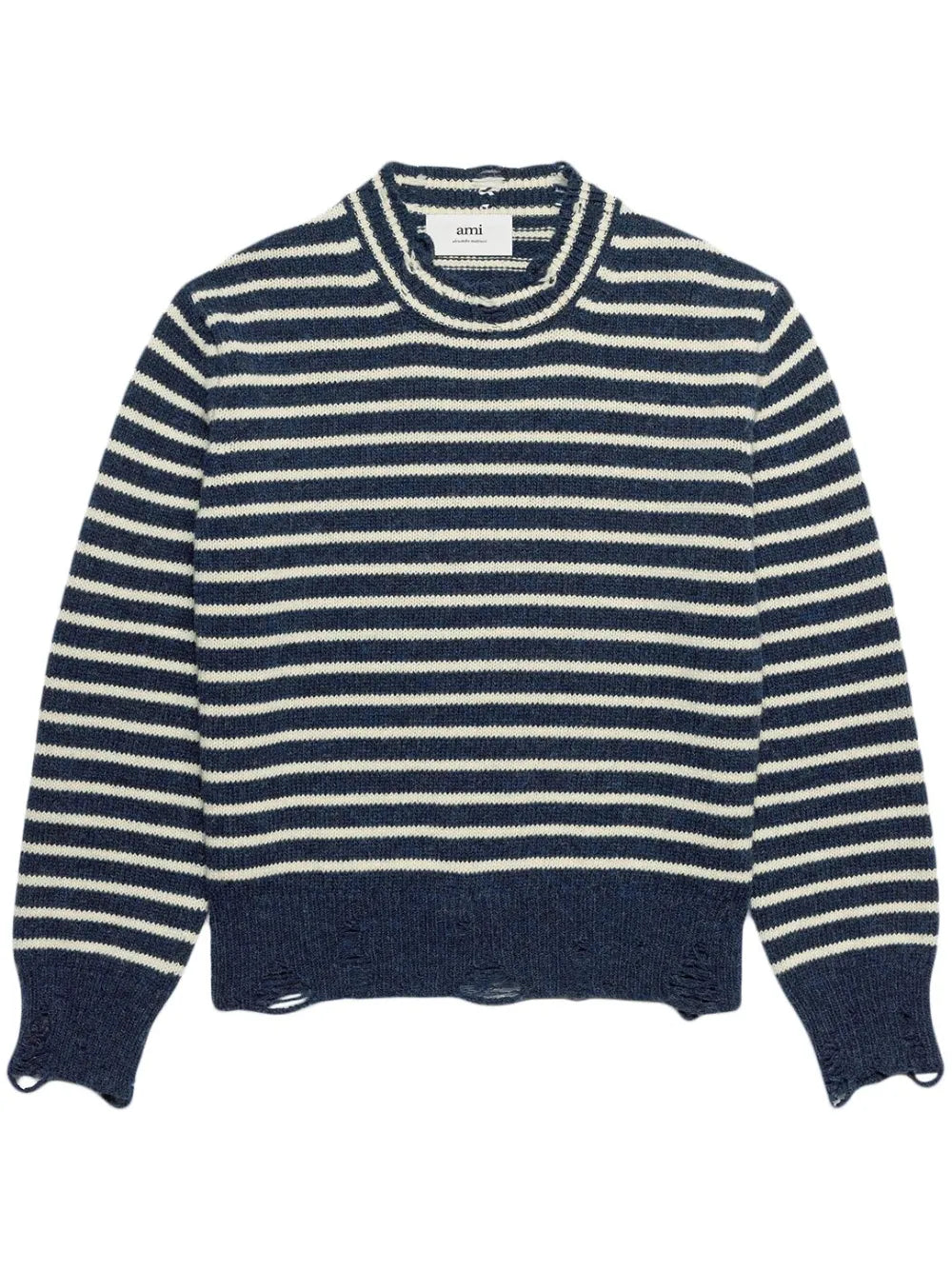 Striped Ribbed Crew Neck Jumper