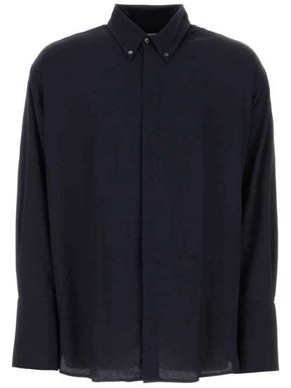 Drop-Shoulder Crepe Shirt