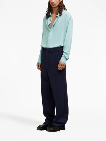 Button-Up Crepe Shirt