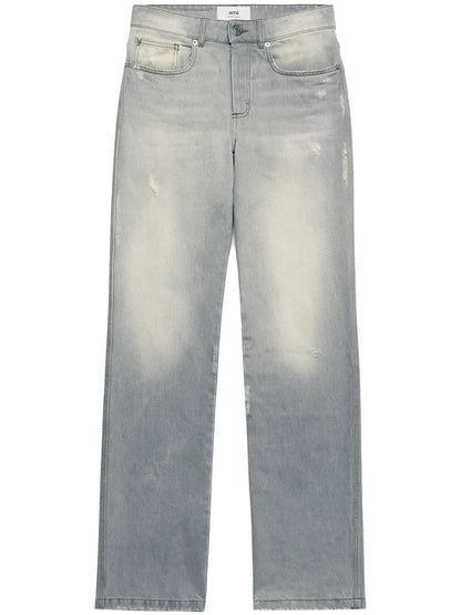 Mid-Rise Straight-Leg Jeans