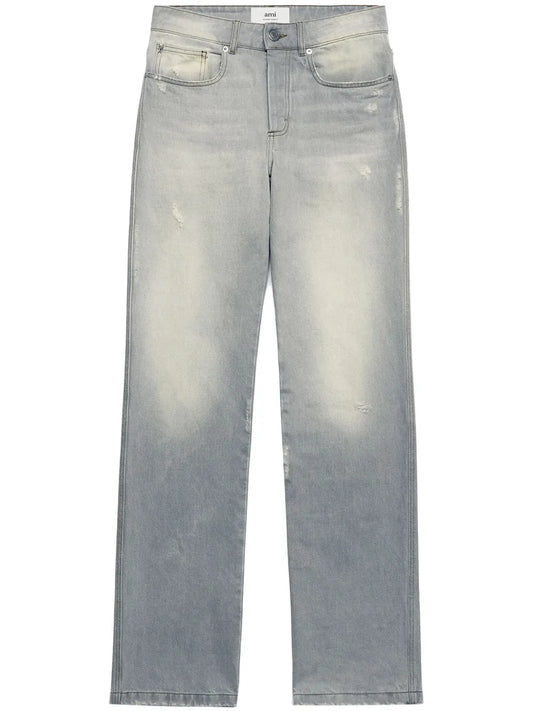 Mid-Rise Straight-Leg Jeans