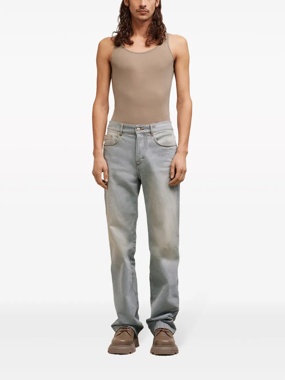 Mid-Rise Straight-Leg Jeans