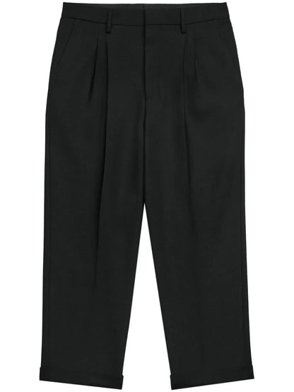 Box-Pleated Cropped Trousers