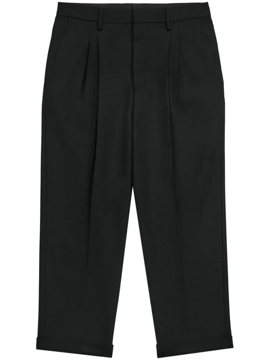 Box-Pleated Cropped Trousers