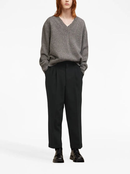 Box-Pleated Cropped Trousers