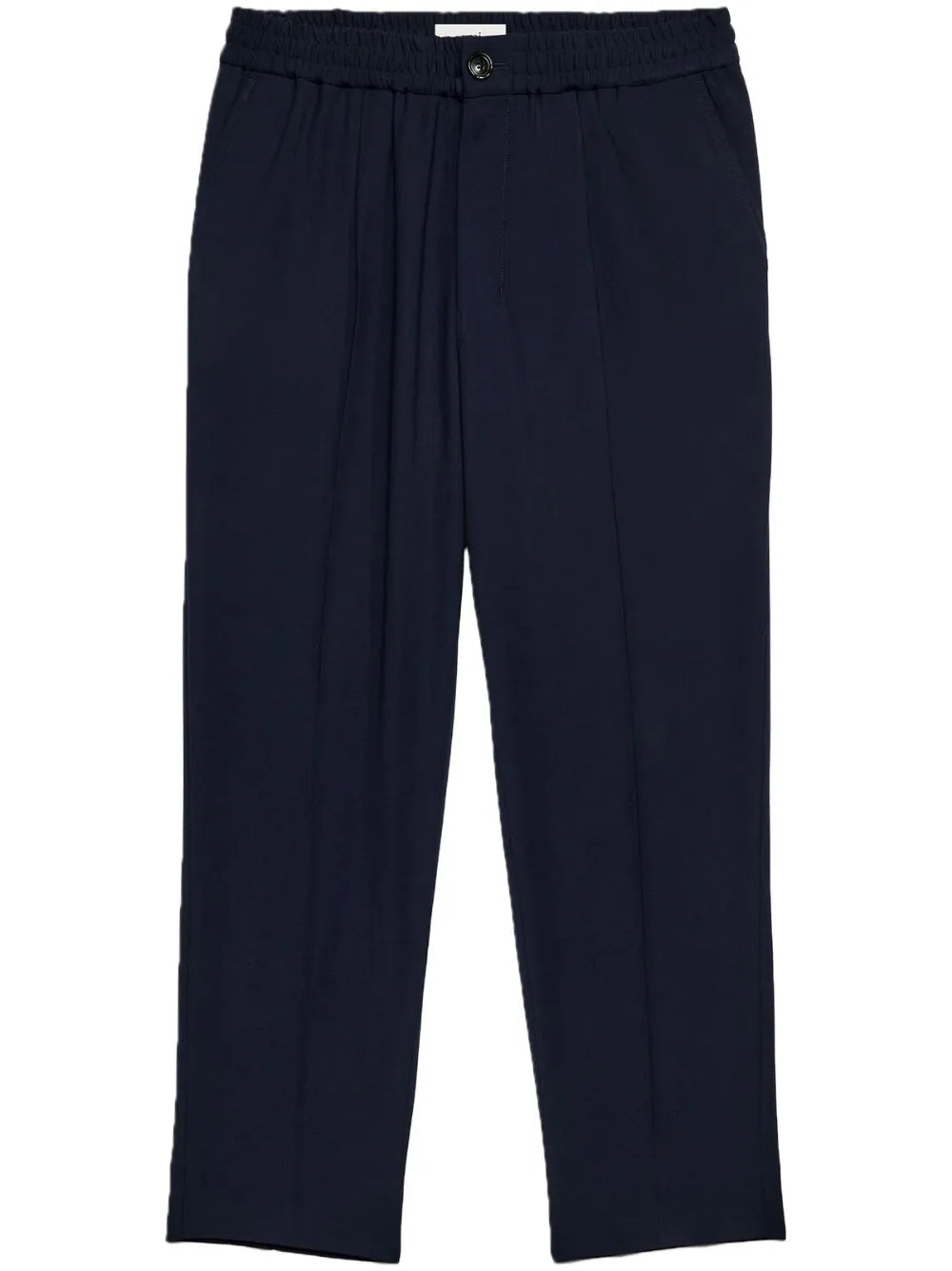 Elasticated-Waist Tapered Trousers
